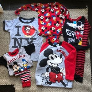 Mickey Mouse 4T Pajama Bundle + Sweatshirt and Tee